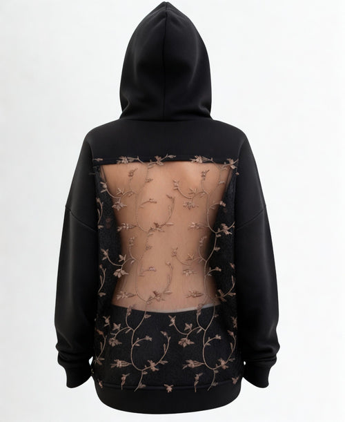 Naked Blossom Hoodie Black